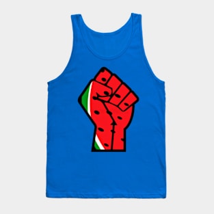 Watermelon Palestine Black Power Fist - Left Sisd - Front Tank Top